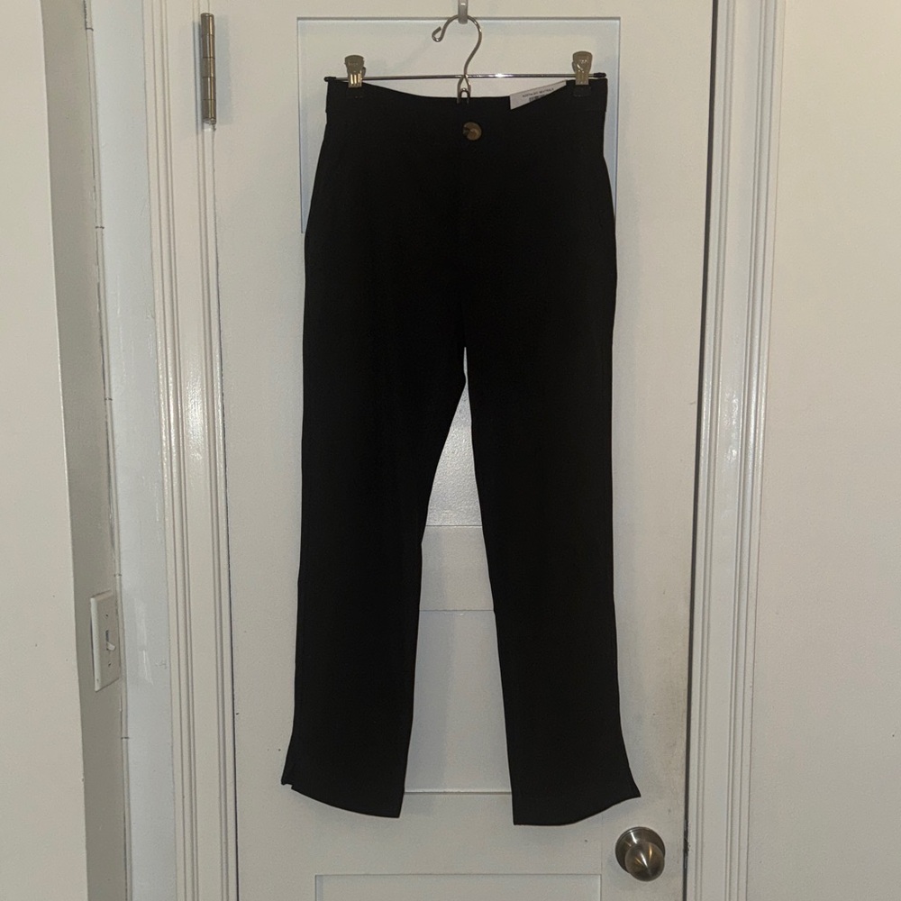 Women’s Black Faux Suede Ankle Pants